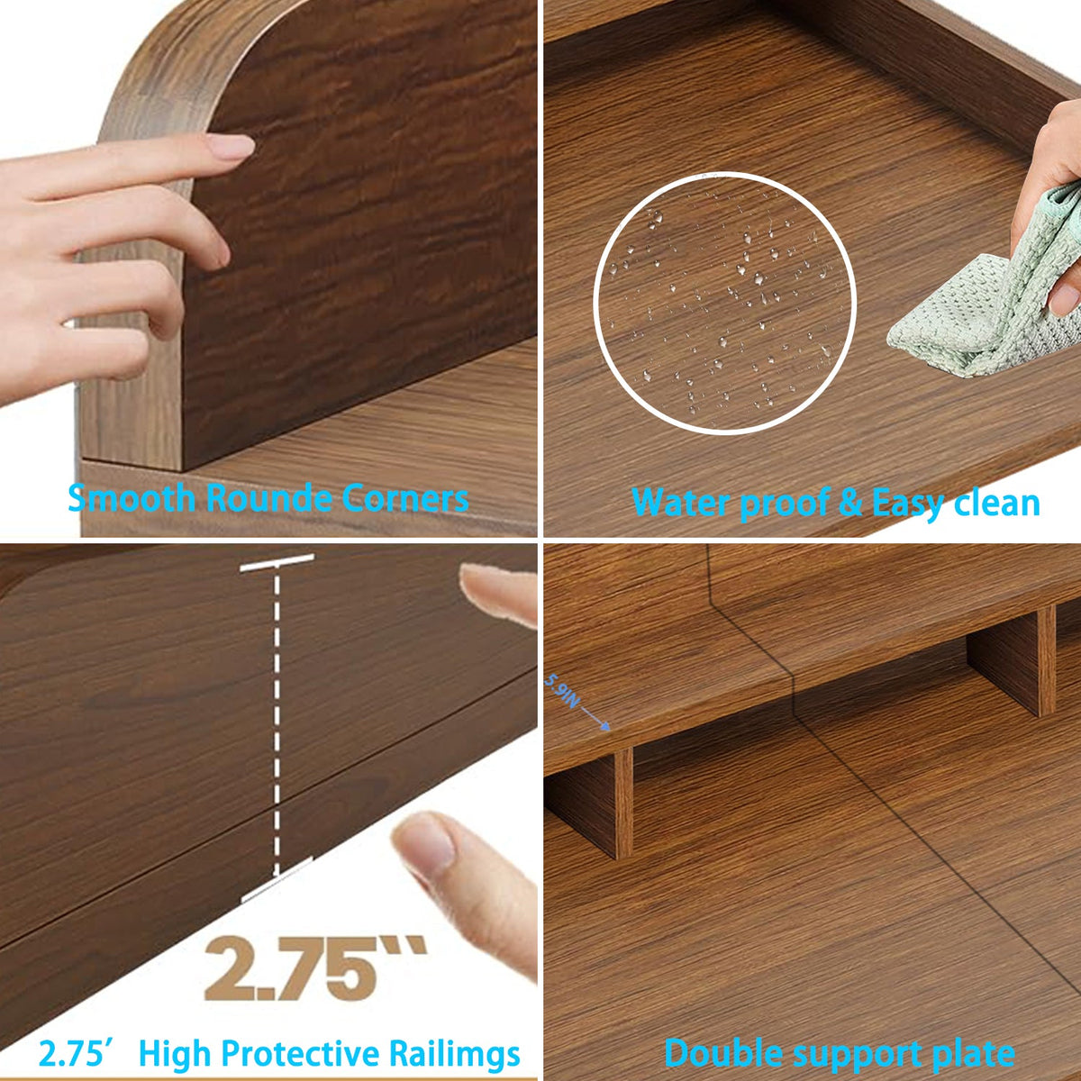 Washer Dryer Countertop with Non-Slip Pads - Walnut HouseOfZazla