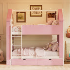 Full Size Bunk Bed with Storage Drawers & Shelves