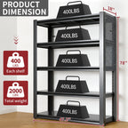 Adjustable Heavy-Duty Metal Shelving Unit – 78"H, 5-Tier