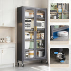 Open-Door Kitchen Shelving Multilevel Storage Cabinet
