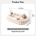 Cloud Cat Window Perch For Indoor Cats Hammock Bed Foldable Reversible Cushion Removable Washable, Breathable Soft All-Season, Sturdy Strong Suction Cups Support, Cordless