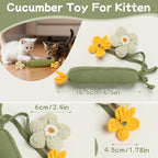 3PCS Cucumber Catnip Toy Cat Kicker Toys For Indoor Cats Kitten Cucumber Plush Toy With Catnip And Funny Sound, Designed For Kicking, Chewing And Interactive Play To Keep Indoor Cats Active