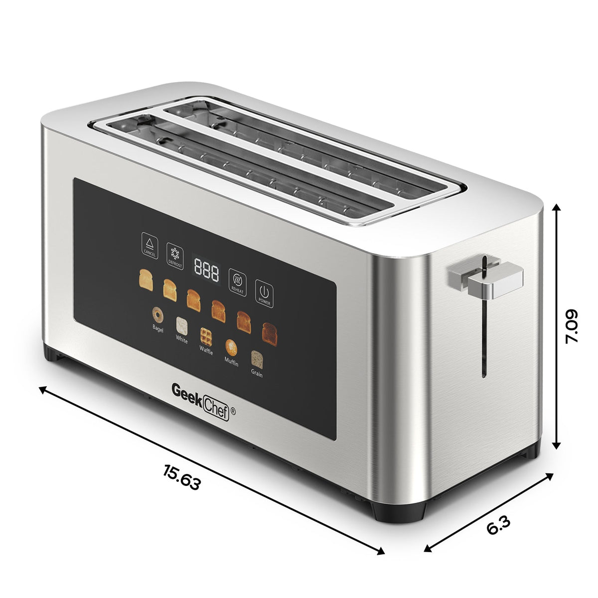 4-Slice Toaster with Extra-Wide Entrance - Stainless Steel HouseOfZazla