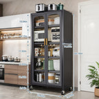 Open-Door Kitchen Shelving Multilevel Storage Cabinet