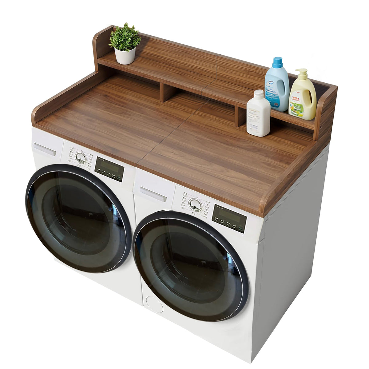 Walnut Washer Dryer Countertop with Non-slip Pads HouseOfZazla