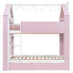 Full Size Bunk Bed with Storage Drawers & Shelves