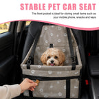 Pet Car Seat, Breathable Foldable Cat Dog Car Booster Seat With Safety Leash & Mesh Window, Waterproof Oxford Cloth Vehicle Travel Basket For Small Medium Dogs & Cats