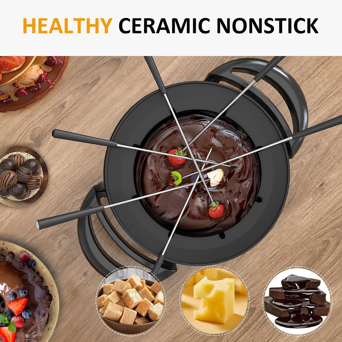3 Quart Electric Fondue Pot Set HouseOfZazla