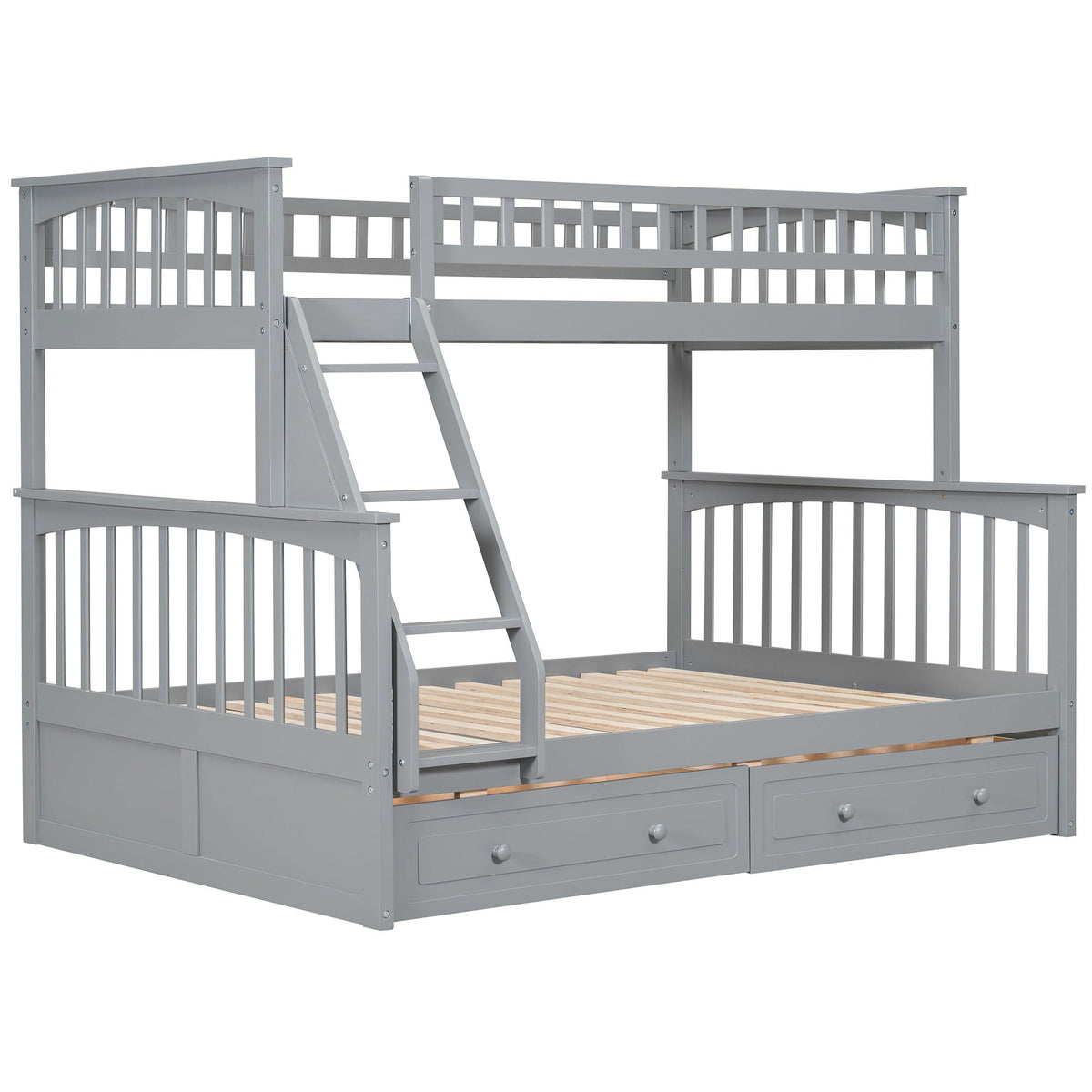 Convertible Storage Bunk Bed with Drawers - Twin Over Full HouseOfZazla