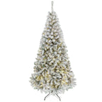 6 ft Pre-Lit Flocked Fraser Fir Artificial Christmas Tree