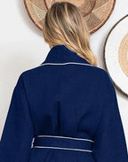 Knee-Length Waffle Robe for Women