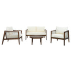 Outdoor 4-Piece Sofa Set with Acacia Wood Frame