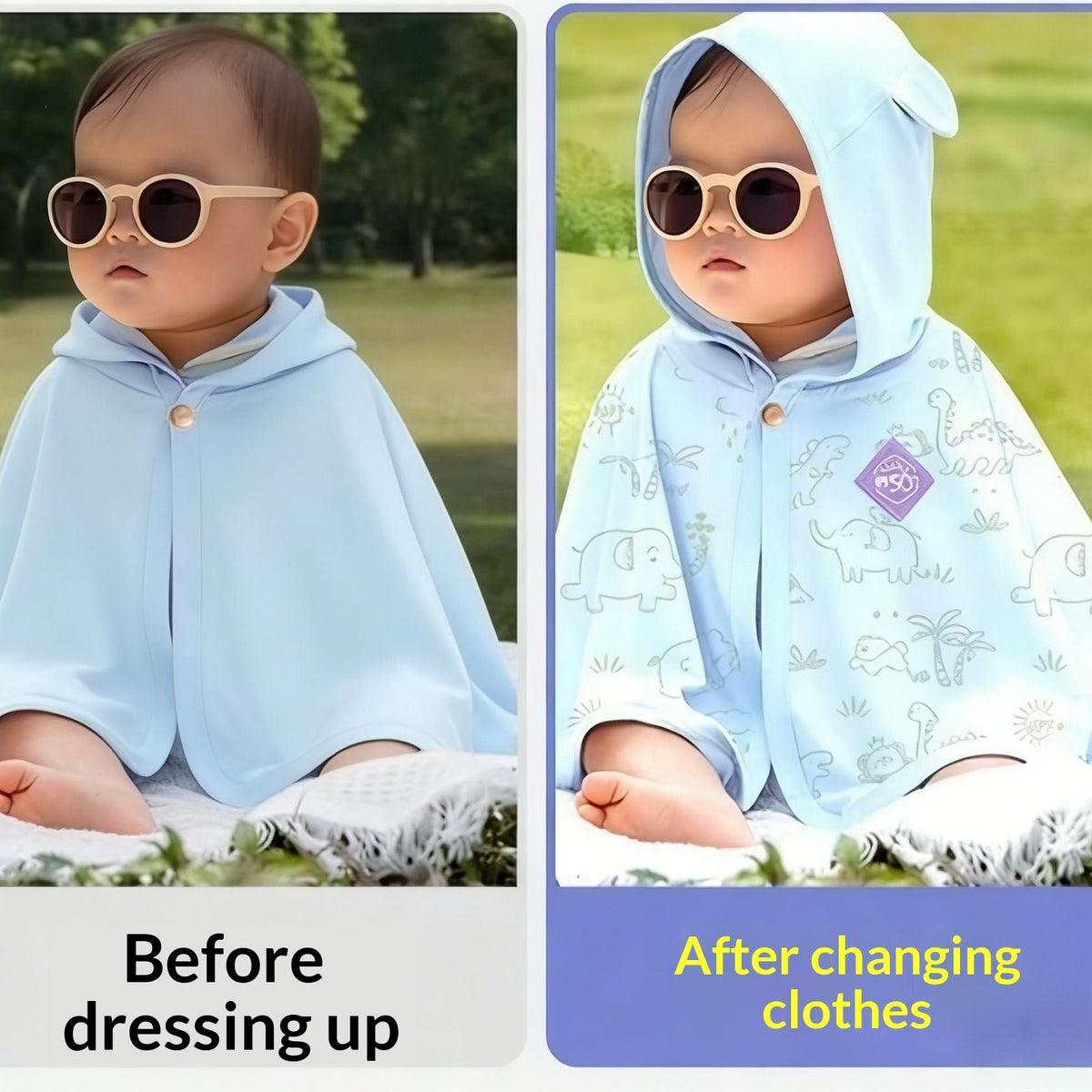Color-changing UV-protection Cape Baby Sun-protective Garment