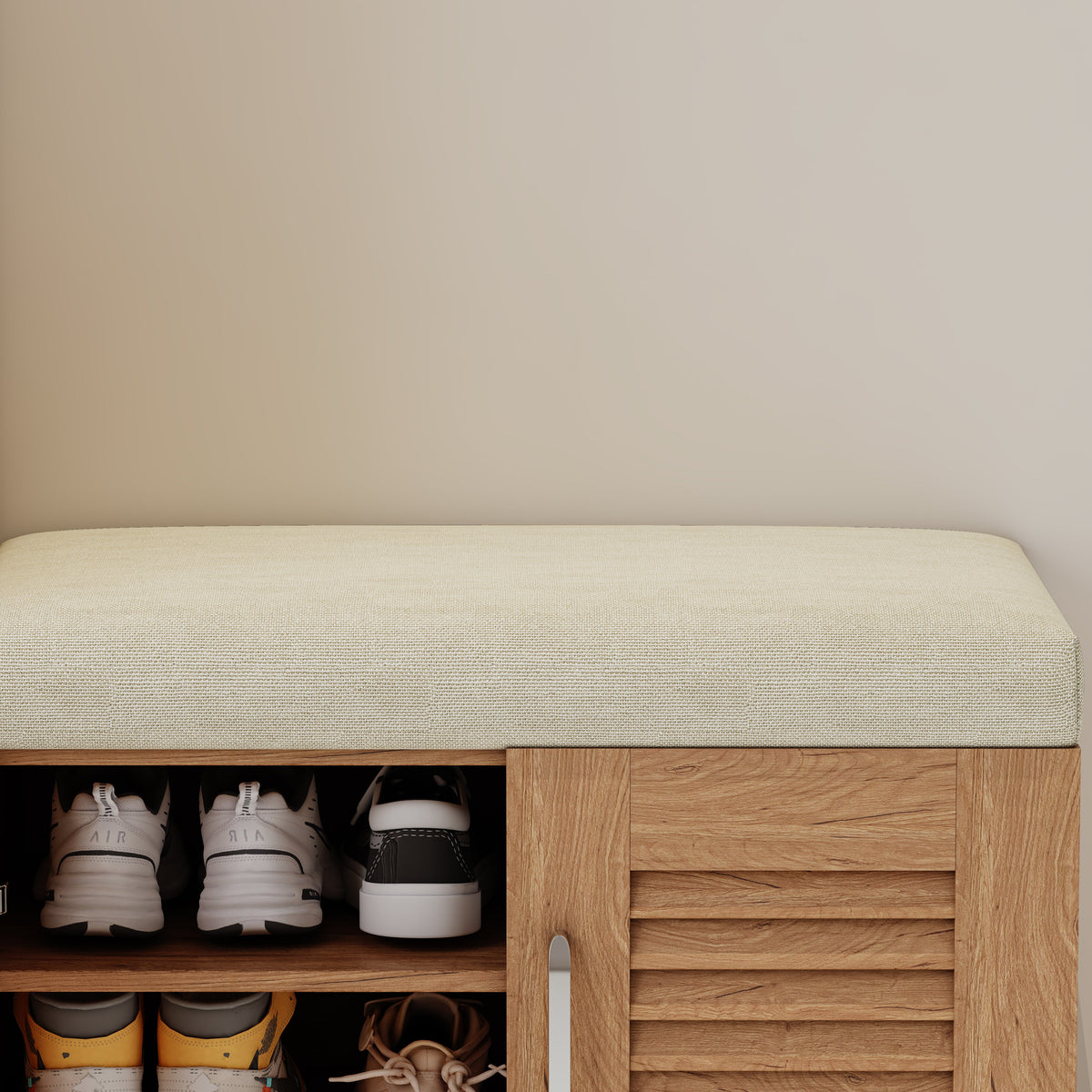 Multi Functional Shoe Storage Cabinet with Bench - Particle Board & MDF HouseOfZazla