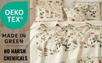 DaDalogy Enchanted Meadow Floral Quilt Set - Beige Rose Green