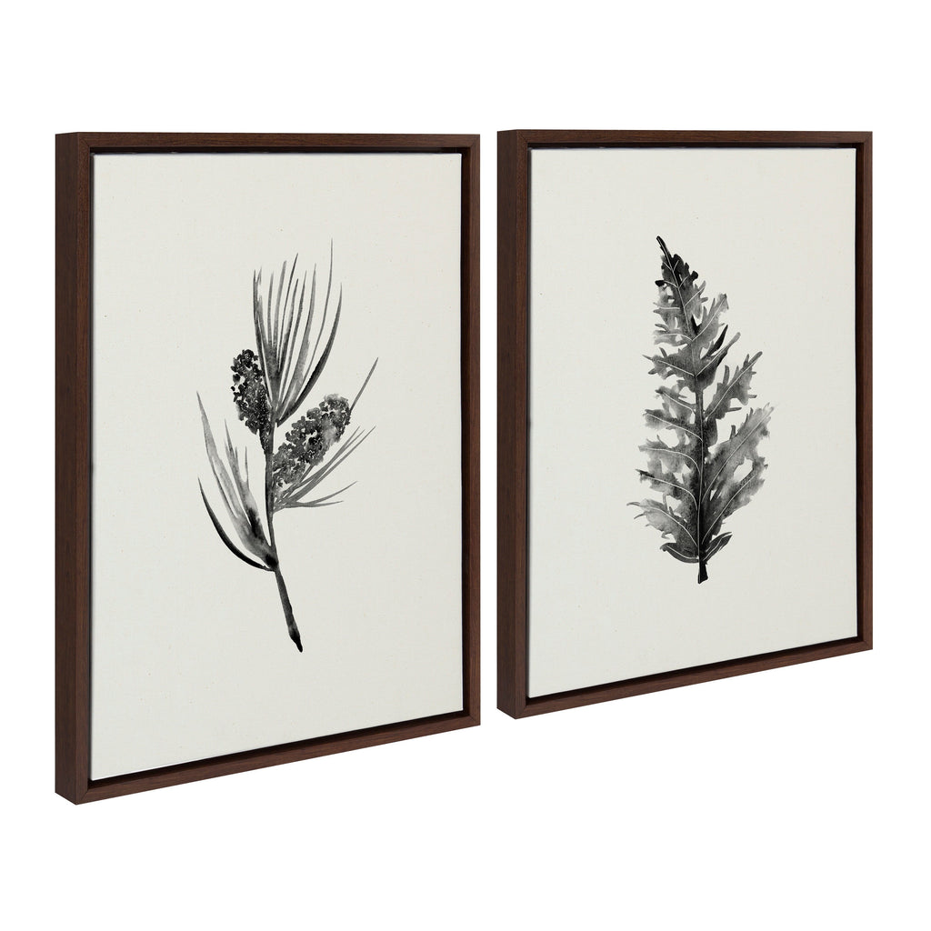 Sylvie Vintage Botanical 3 and 4 Framed Canvas Set by Teju Reval of SnazzyHues