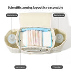Zippered Embroidered Quilted Mommy Bag Baby Stroller Hanging Bag