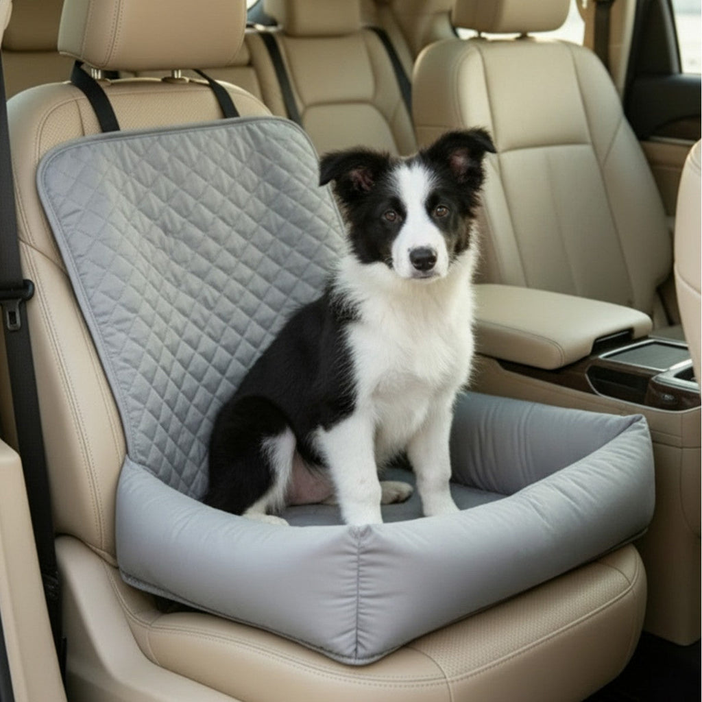Dog Car Seat For Small Medium Dogs, Pet Front Seat Protector, Black Waterproof & Scratch-Proof Dog Car Seat Cover Booster Sofa, Non-Slip Portable Travel Safety Pet Carrier Bed For Car Truck SUV