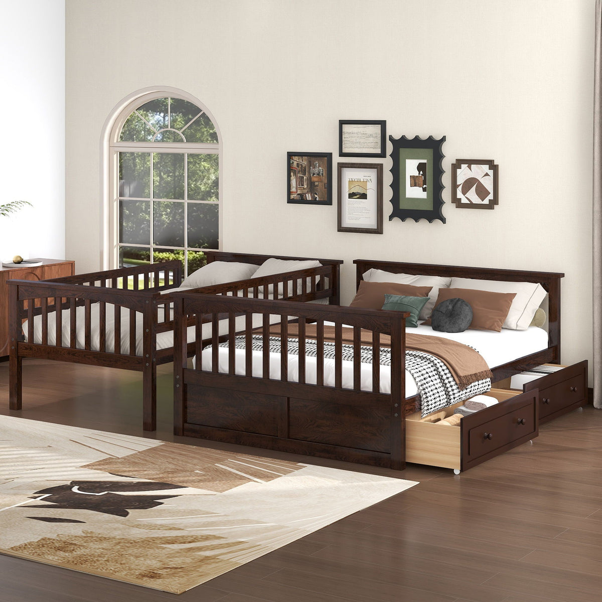Convertible Storage Bunk Bed with Drawers - Twin Over Full HouseOfZazla