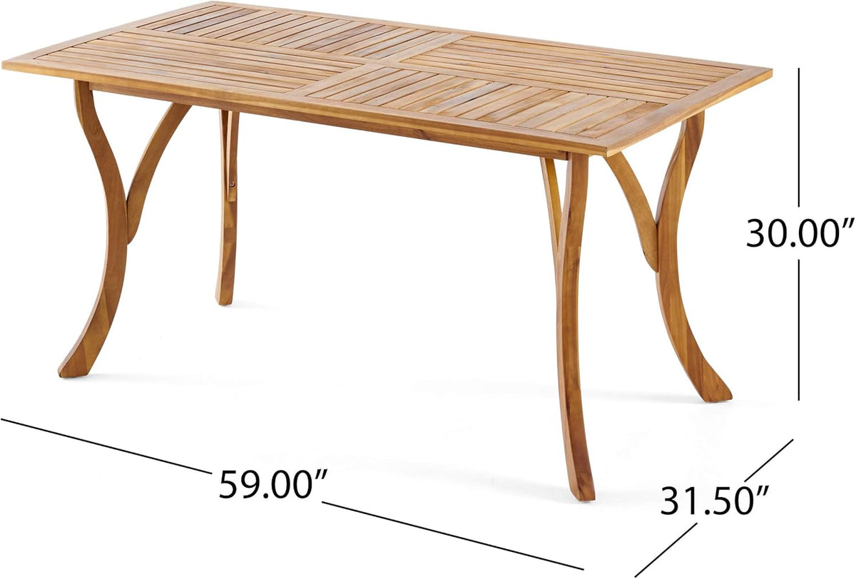 Outdoor 7 Piece Patio Rustic Acacia Wood Dining Set HouseOfZazla
