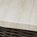 Kimora - Square End Table - Beige / Dark Brown