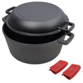 2 in 1 Pre-Seasoned Cast Iron Dutch Oven