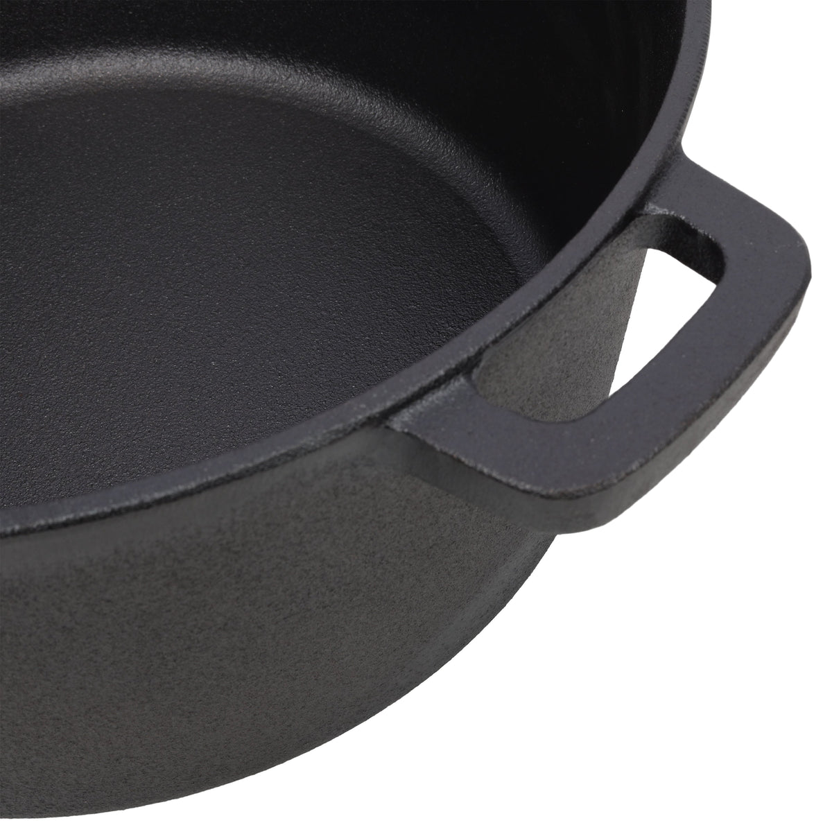 2 in 1 Pre-Seasoned Cast Iron Dutch Oven With Dual Handles, Outdoor Camping Deep Pot for Camping Fireplace Cooking BBQ Baking Campfire, 5 Quart.With 2pcs Silicone Handel Covers. Montret