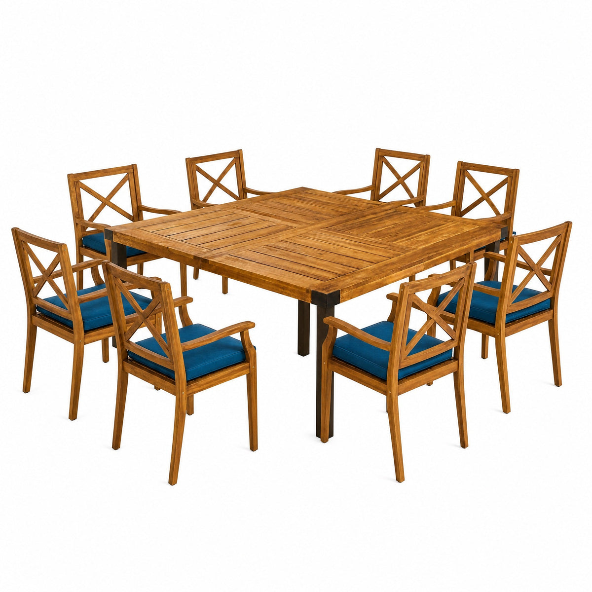 9-Piece Acacia Wood Outdoor Patio Dining Set HouseOfZazla