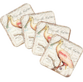 Bird Wooden Cork Coasters Gift Set of 4 by Nature Wonders - Nature Wildlife Decor  - 8198624C-S4