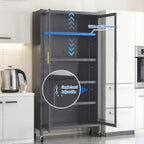 Open-Door Kitchen Shelving Multilevel Storage Cabinet