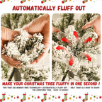 6ft Flocked Pre-Lit Christmas Tree with 300 Warm White Lights - Snow Effect HouseOfZazla