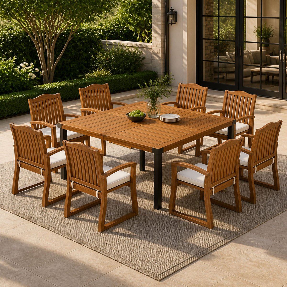 9-Piece Acacia Wood Outdoor Patio Dining Set HouseOfZazla