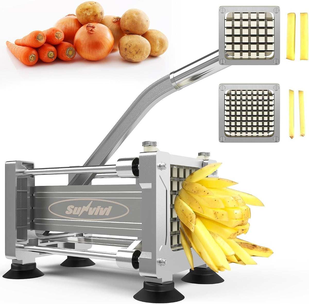 French Fry Cutter - Stainless Steel Potato Slicer