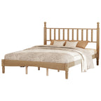 Queen Size Wood Platform Bed with Gourd Shaped Headboard
