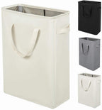 Small Laundry Hamper 45L – Slim Collapsible Hamper With Handles for Small Spaces (22 inchesBeige) –
