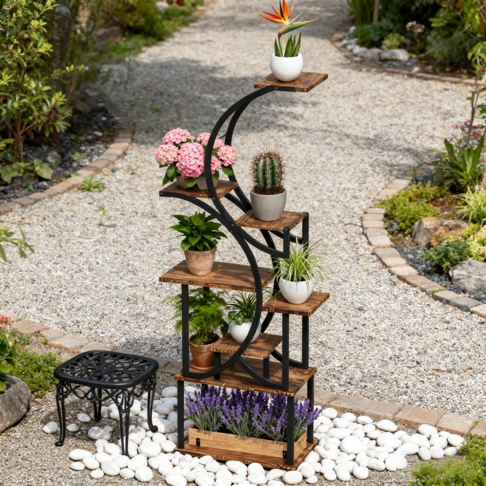 S-Shaped Plant Stand - 8 Tier Plant Shelf HouseOfZazla