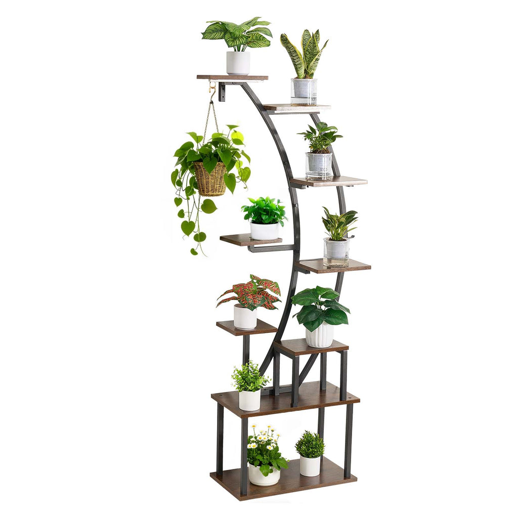 63 in Tall 9-Tier Indoor Plant Stand with Grow Lights