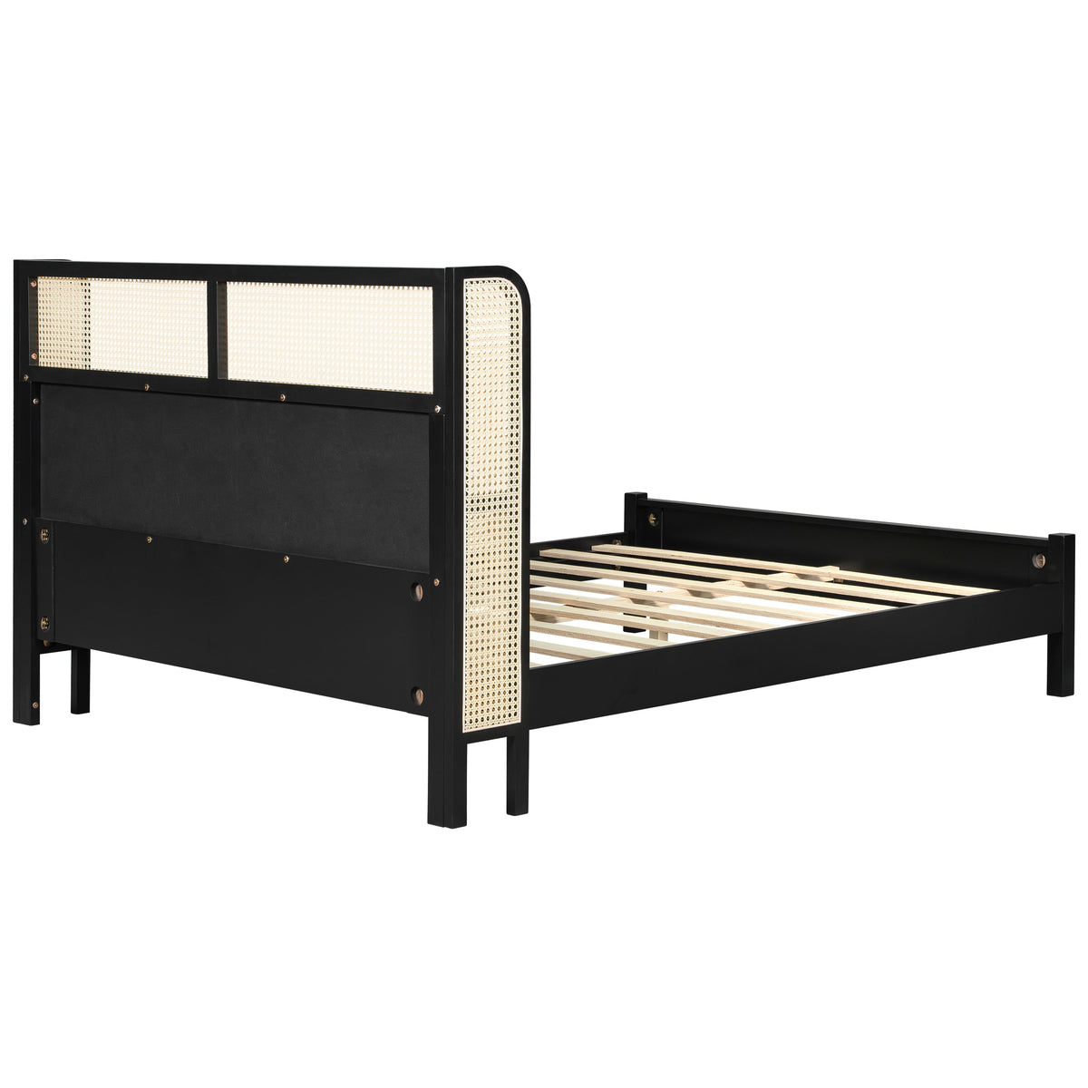 Queen Size Bed Frame with Plush Green Upholstered Headboard - Green HouseOfZazla