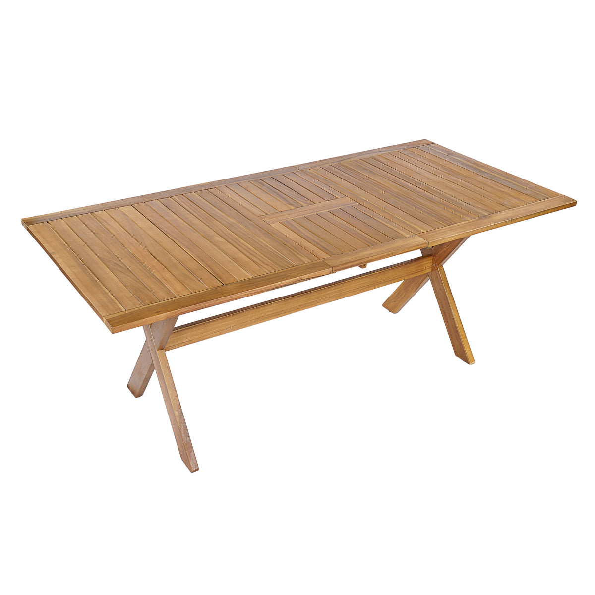 Acacia Wood Outdoor Dining Set 7-Piece with Large Table and 6 Chairs - Teak or Beige HouseOfZazla