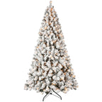 6ft Flocked Pre-Lit Christmas Tree with 300 Warm White Lights - Snow Effect HouseOfZazla