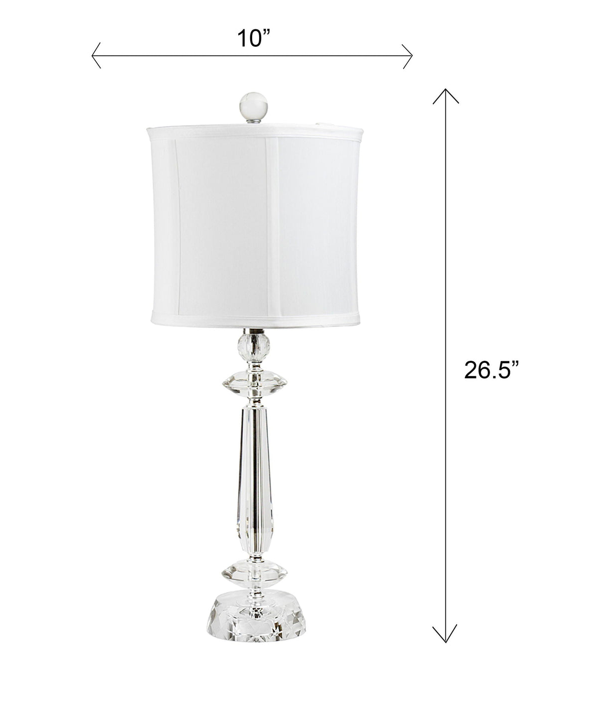 Contemporary Crystal Table Lamp Set with Faceted K9 Crystal - Clear Crystal / Chrome HouseOfZazla