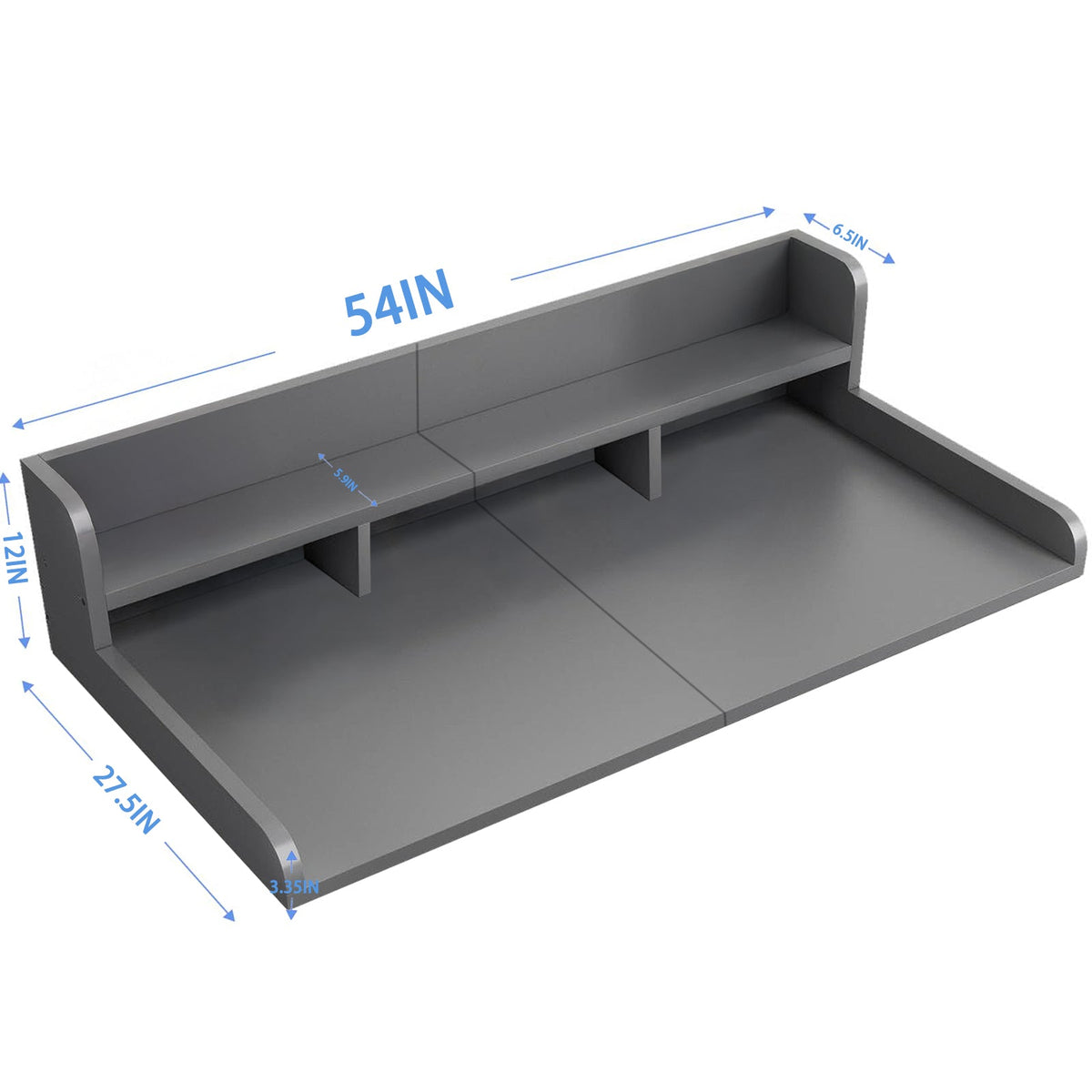 Gray Washer Dryer Countertop with Waterproof MDF and Non-slip Pads HouseOfZazla