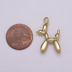 Dainty Balloon Dog Charm - 14K Gold Filled puppy pendant, fun whimsical 3D pet animal lover, poodle Pendant M-862 M-863