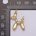 Dainty Balloon Dog Charm - 14K Gold Filled puppy pendant, fun whimsical 3D pet animal lover, poodle Pendant M-862 M-863