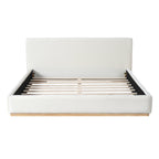 Elegant Upholstered Bed With Solid Wood Frame - Queen