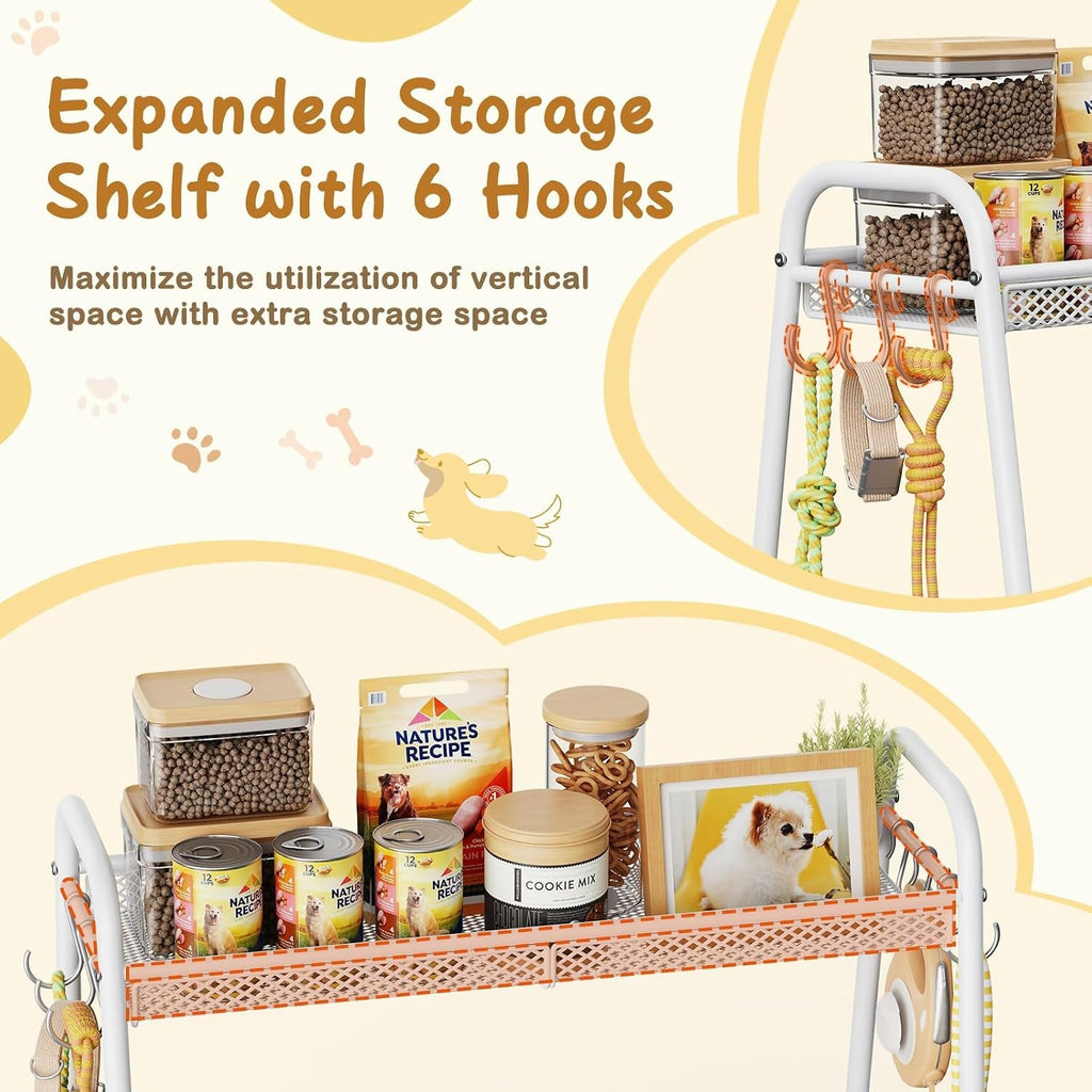 Dog Toy Storage Organizer with Shelf & 6 Hooks Wags & Whiskers Pet Supply