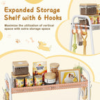 Dog Toy Storage Organizer with Shelf & 6 Hooks Wags & Whiskers Pet Supply