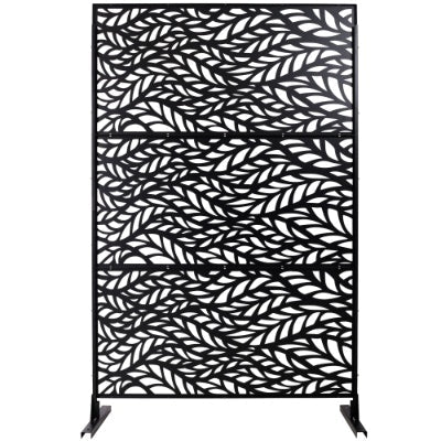 Outdoor  Indoor Privacy Screen Metal Privacy Screen 76 Hx48 W  Freestanding Decorative Privacy Screen For Deck Balcony Patio, Privacy Fence Panels For Outside Lawn Garden PS110