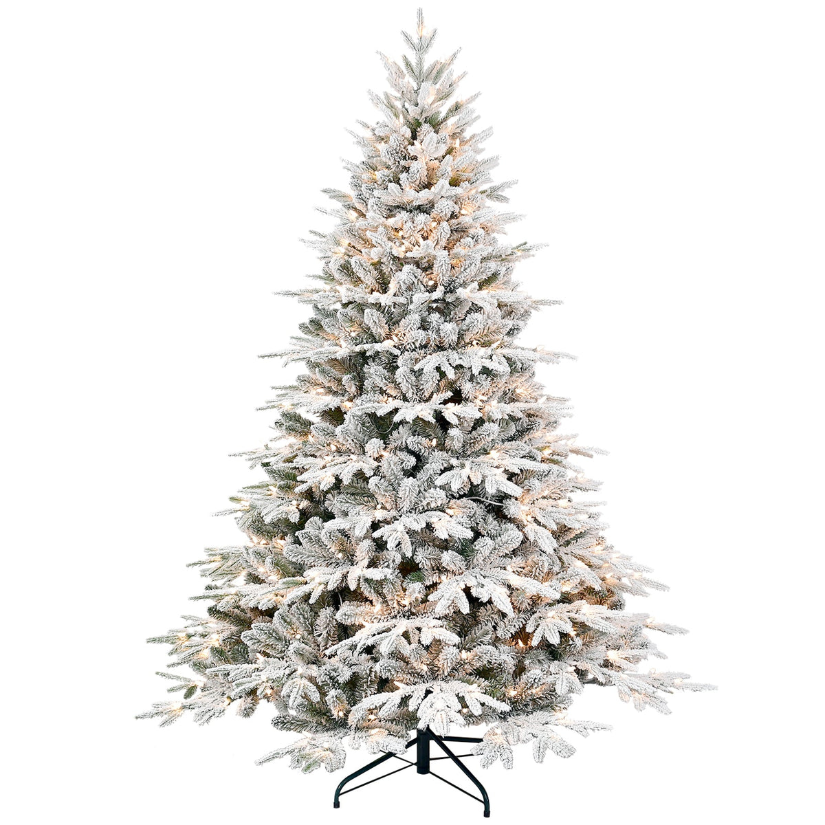 6ft Pre-Lit Flocked Artificial Christmas Tree with 400 Warm White Lights - Flocked HouseOfZazla