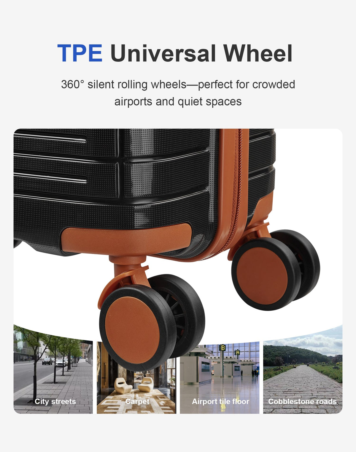 5-Piece Hardside Luggage Set with Spinner Wheels - Polypropylene HouseOfZazla